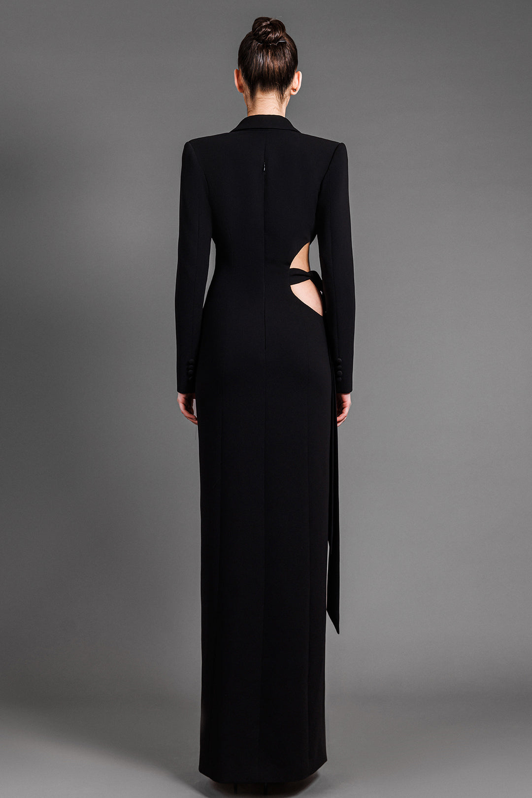 Crepe Long Dress With Side Cutout