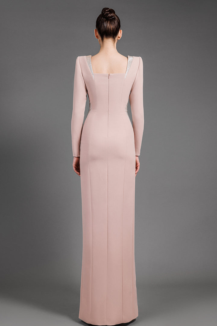 Long Sleeved with Crepe Dress