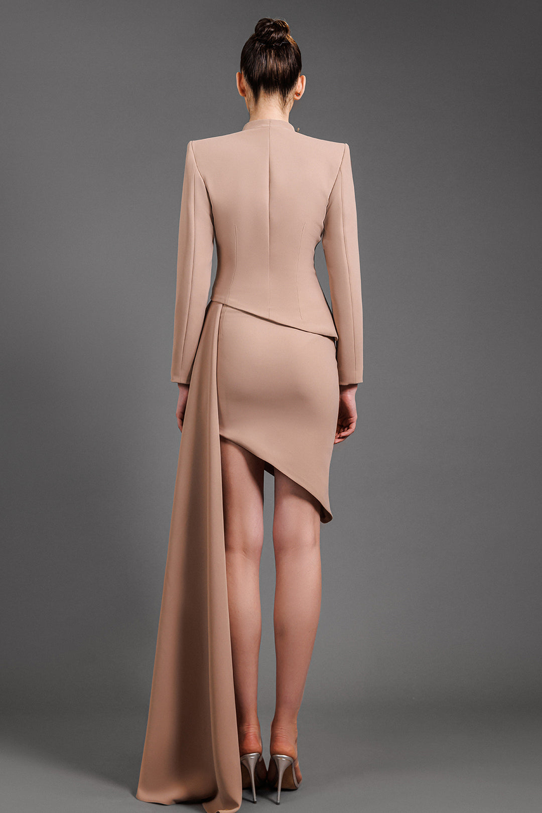 Crepe Blazer and Draped Skirt