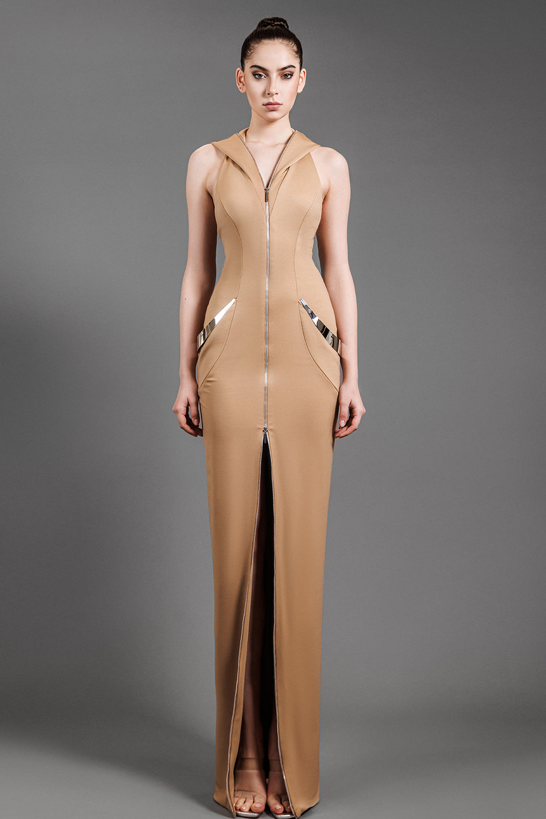 Jersey Hooded Fitted with Long Dress