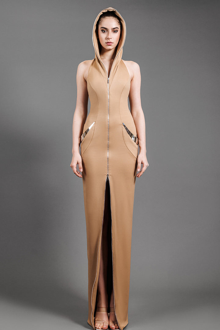 Jersey Hooded Fitted with Long Dress