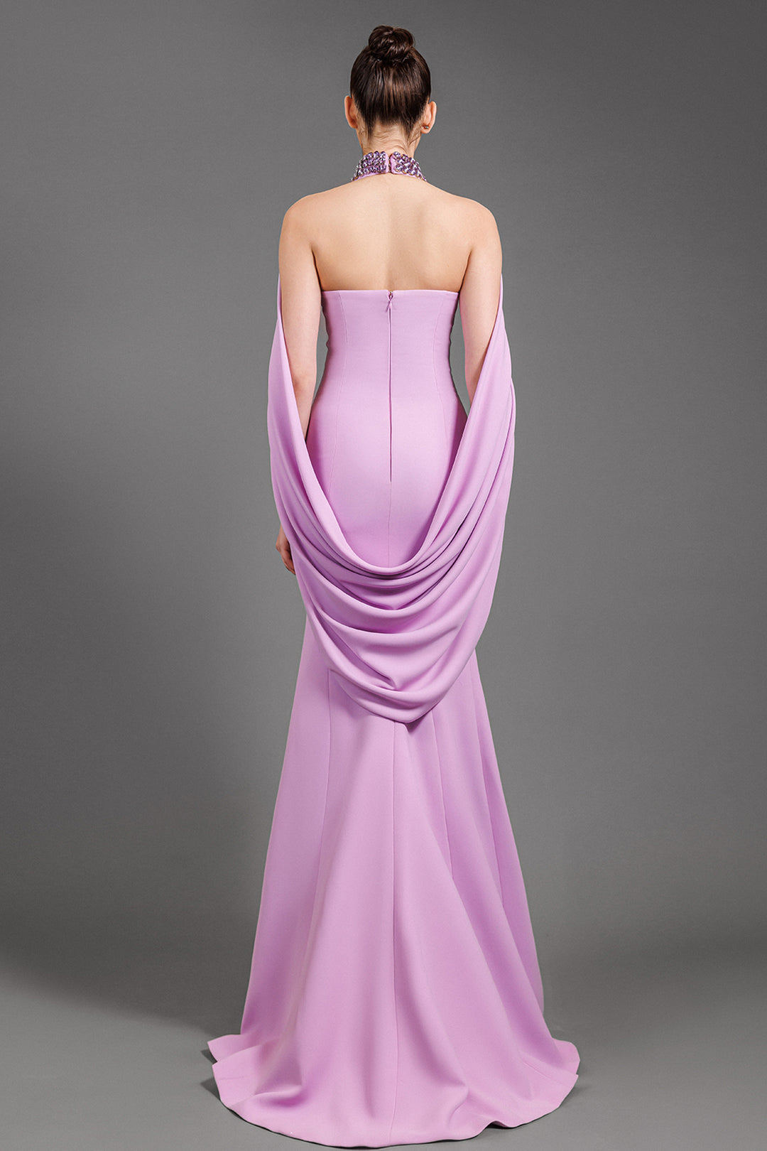 Halter Neck Crepe with Mermaid Dress