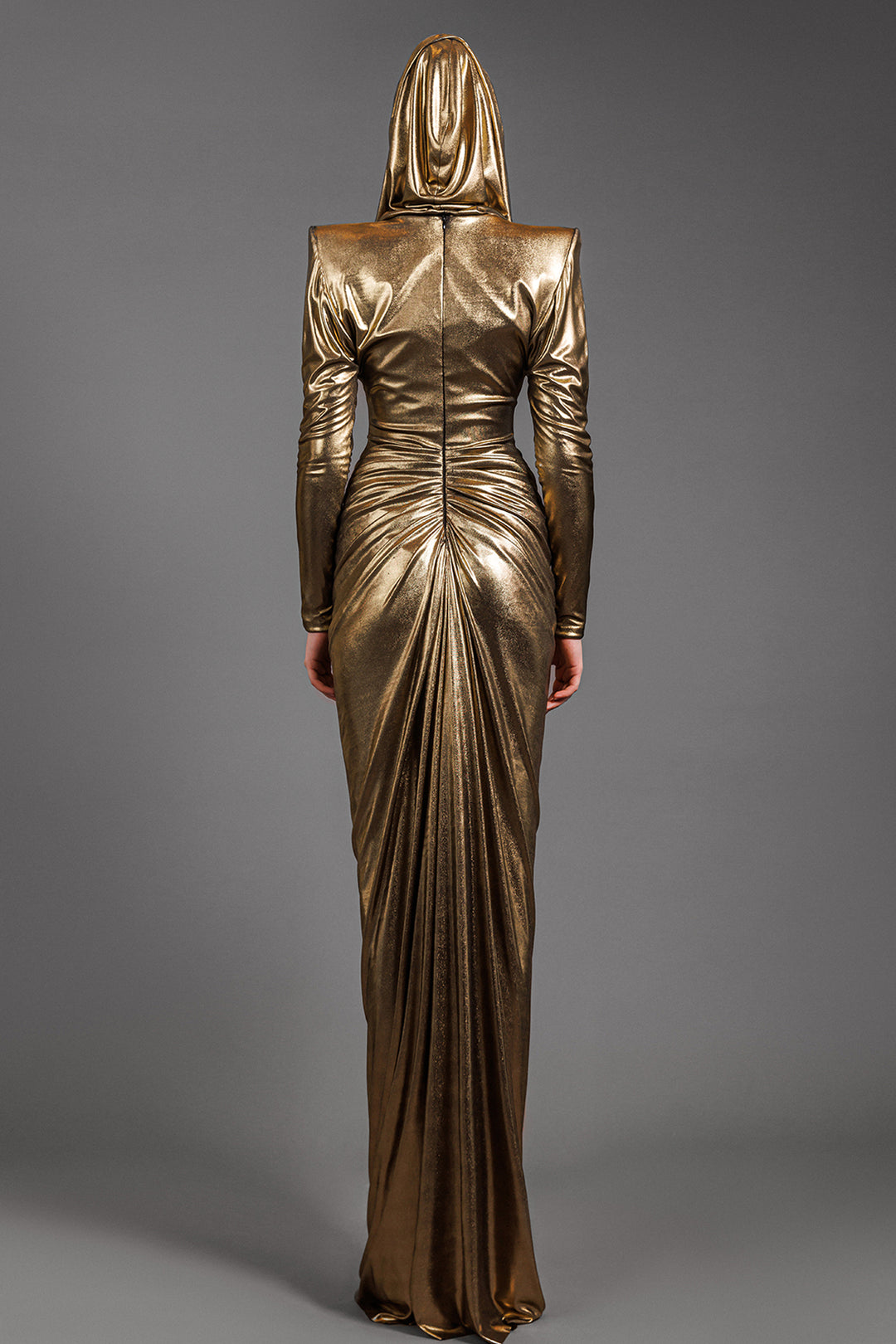 Long Sleeves Hoodie Draped Dress