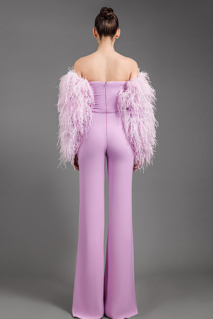 Off-The-Shoulder Crepe Jumpsuit