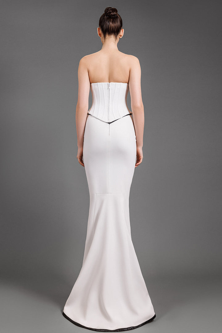 Strapless Crepe with Two-Piece Set
