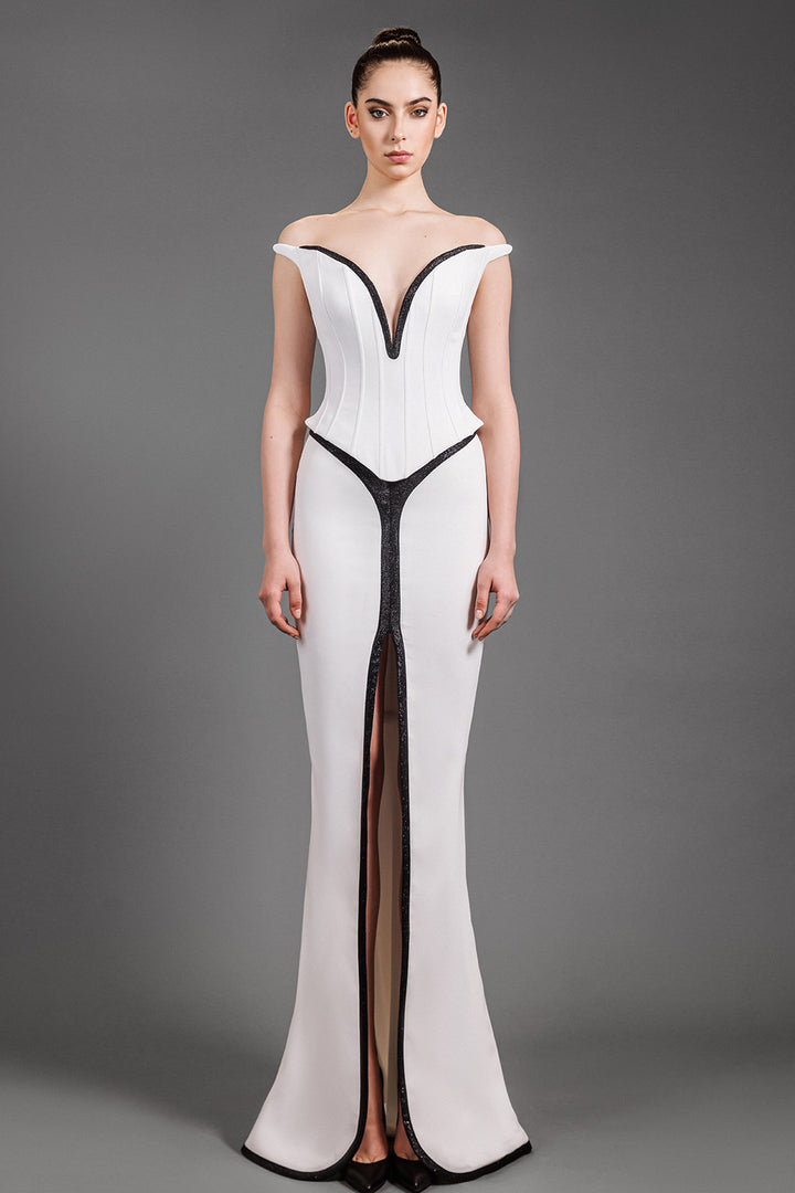 Strapless Crepe with Two-Piece Set