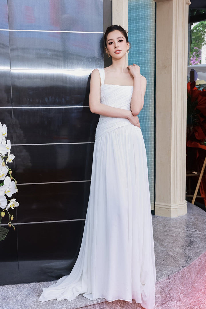 White Floor-Length Gown