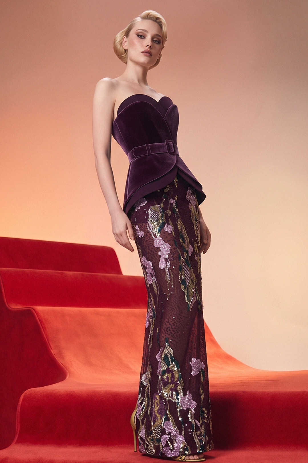 Satin Strapless Column Dress