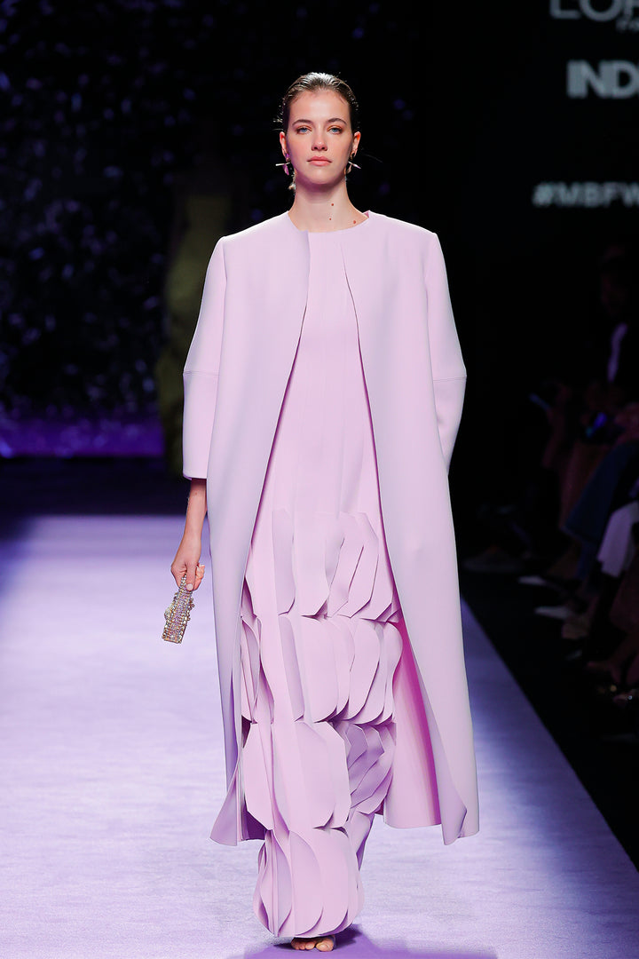 Appliqué Dress with Coordinated Open-Front Coat