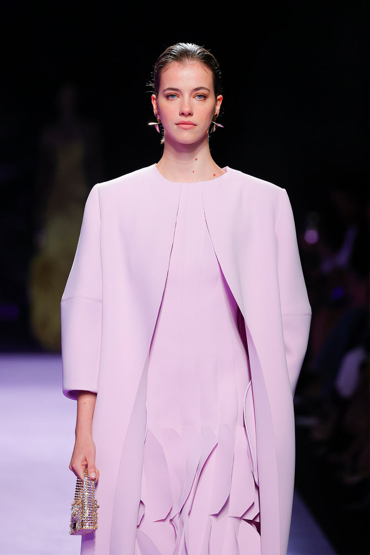 Appliqué Dress with Coordinated Open-Front Coat