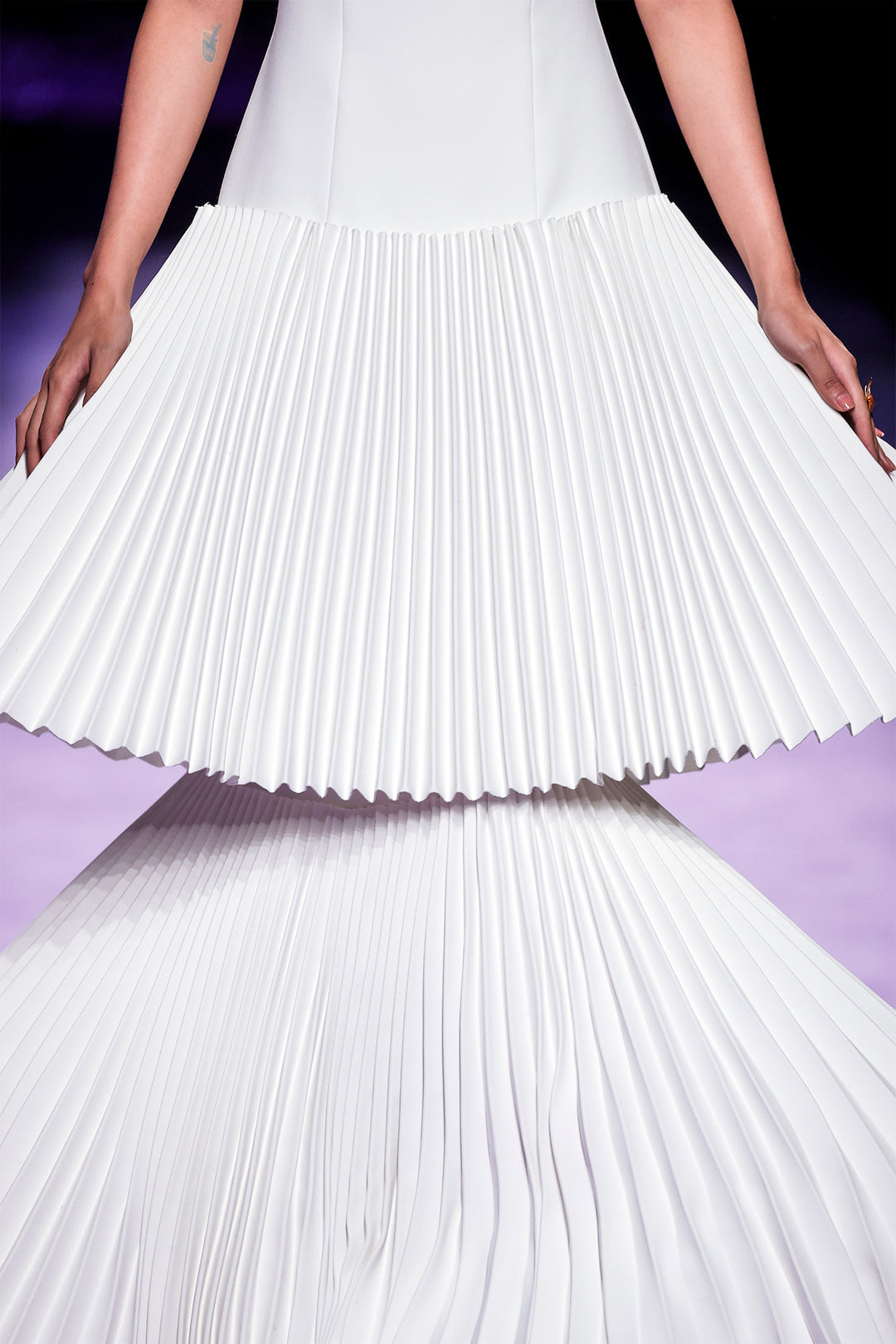 accordion pleats dress MNM Couture E0028