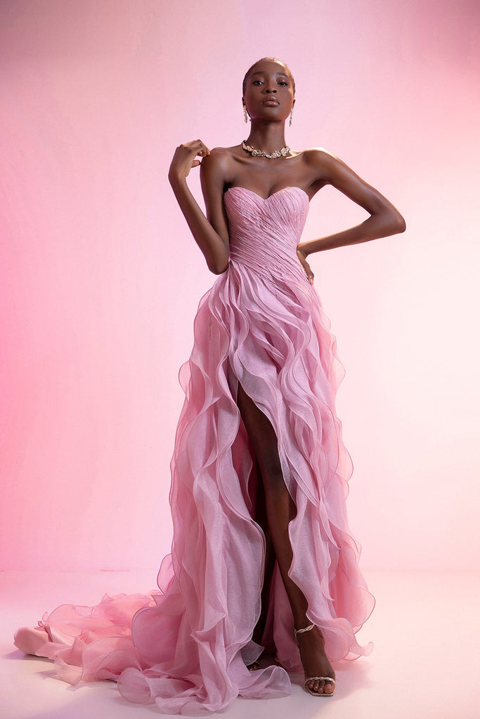 Pink High-Slit dress Pink / FR 52