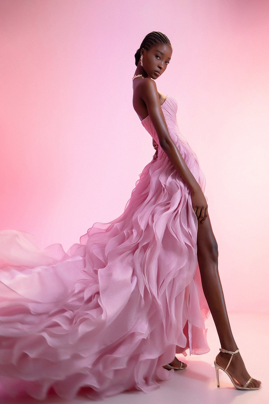 Pink High-Slit Dress Pink / FR 42 Pink High-Slit Dress Pink / FR 42