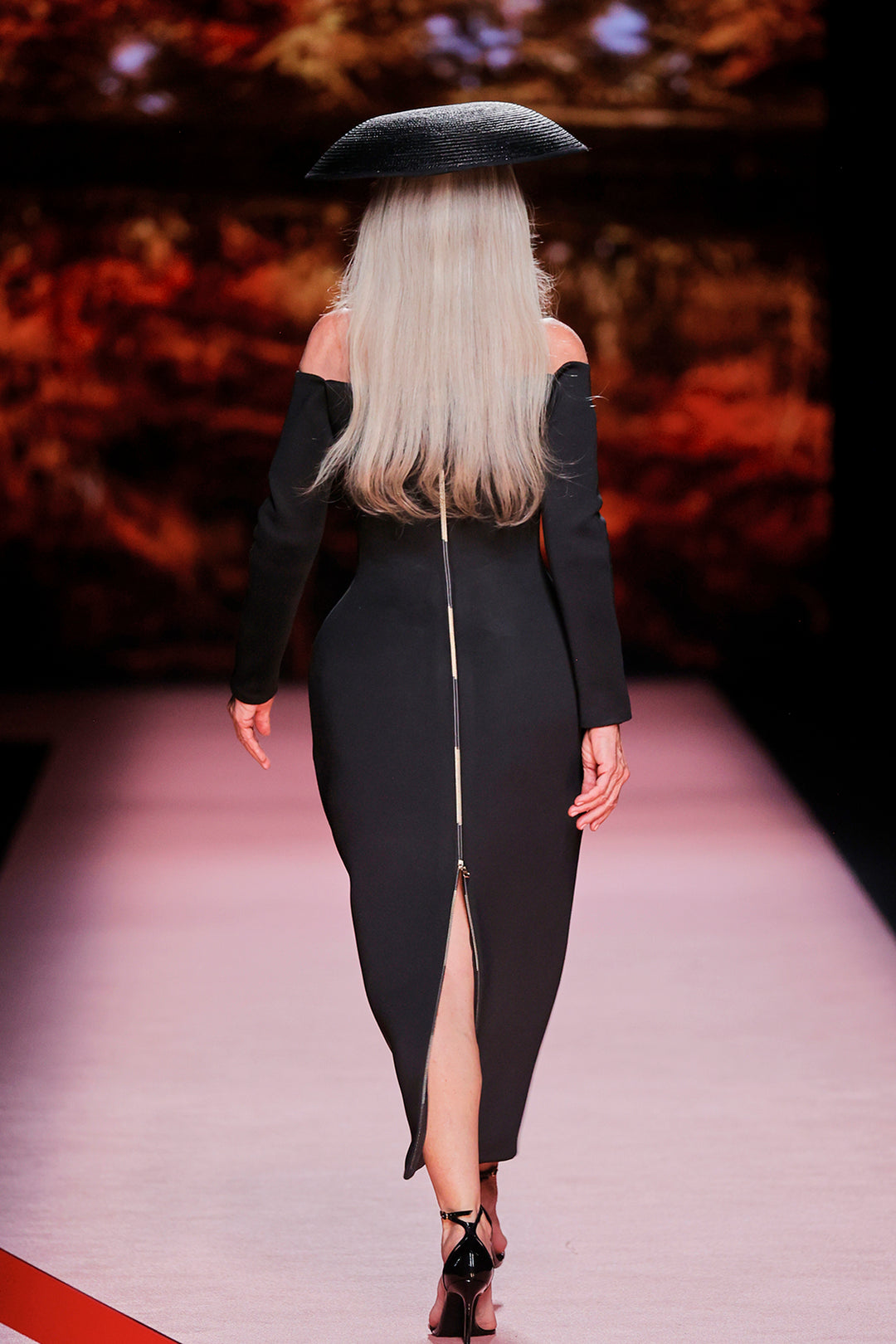 Off-The-Shoulder Satin Column Dress