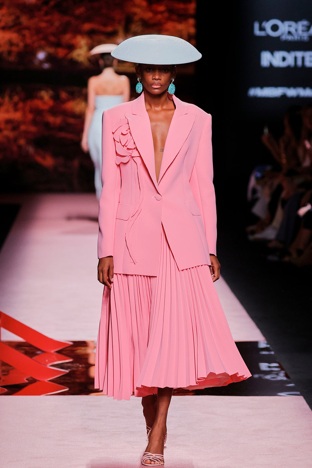 Satin V-Neckline Ensemble