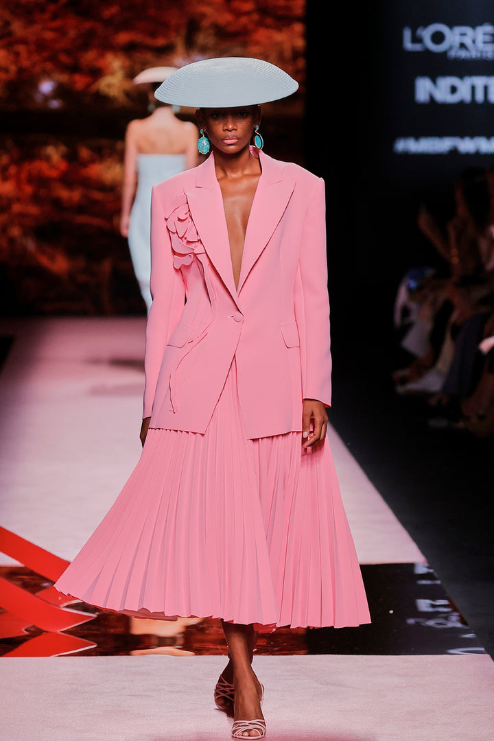 Satin V-Neckline Ensemble