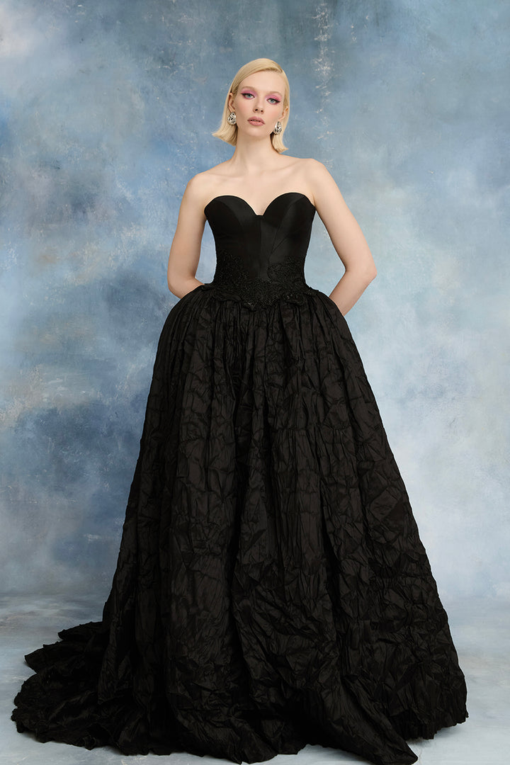 Corset Dress with Floral Beadwork