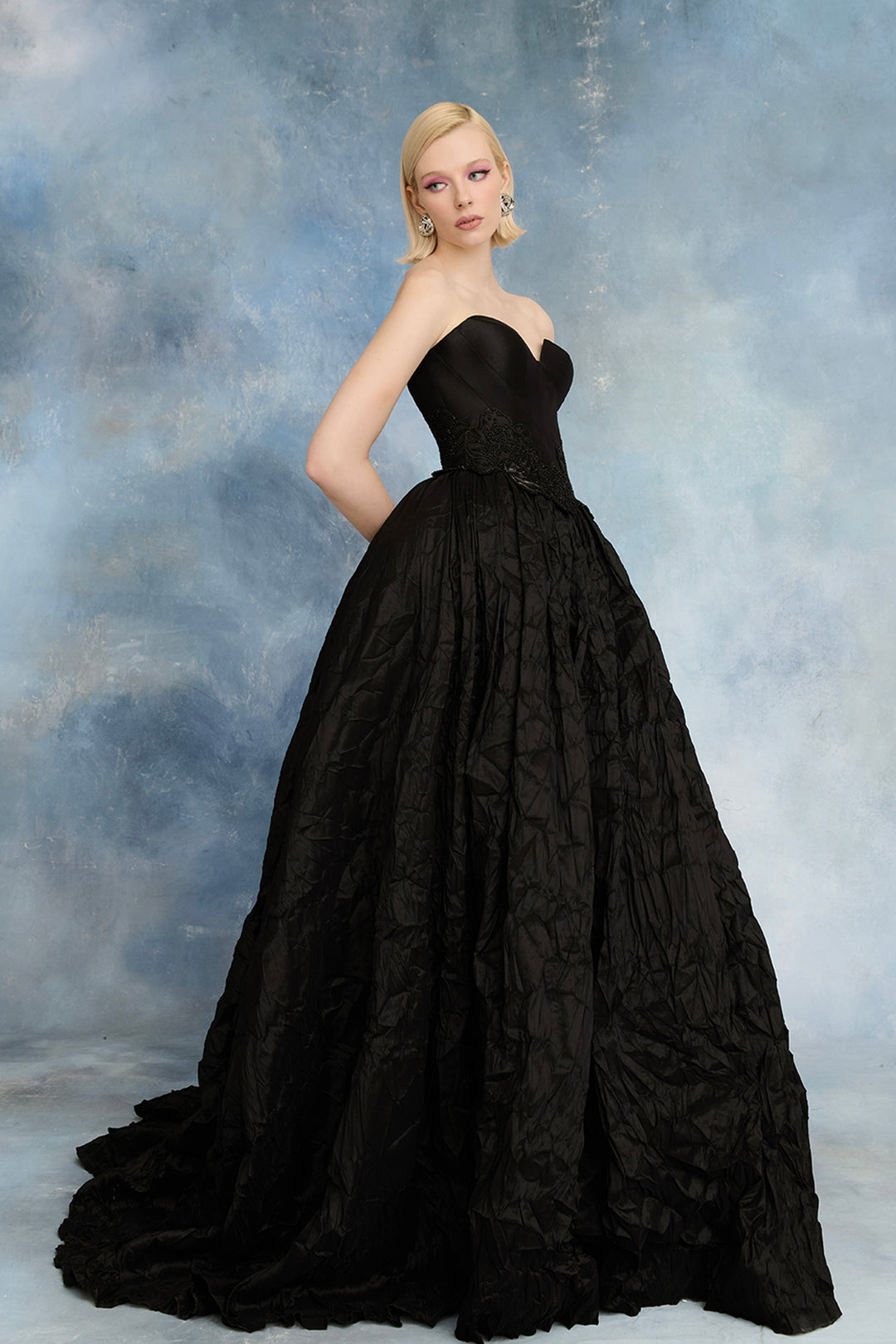 Corset Dress with Floral Beadwork