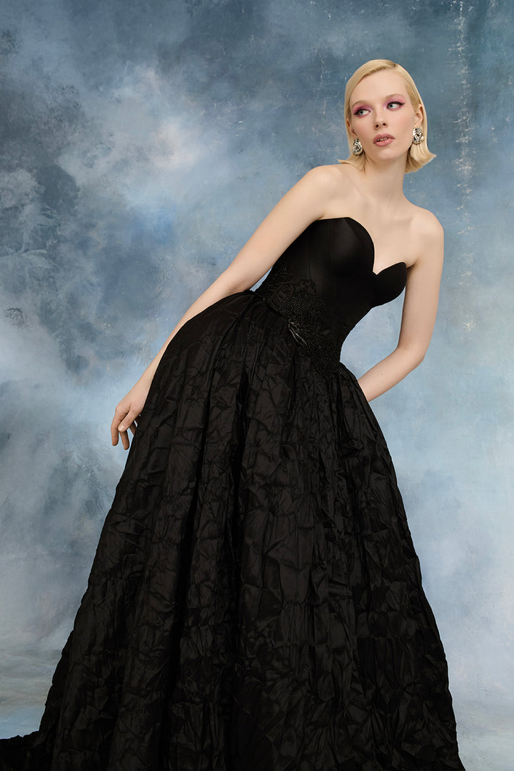 Corset Dress with Floral Beadwork