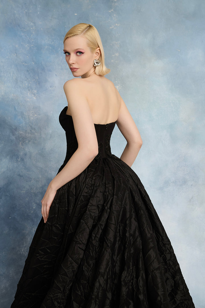 Corset Dress with Floral Beadwork