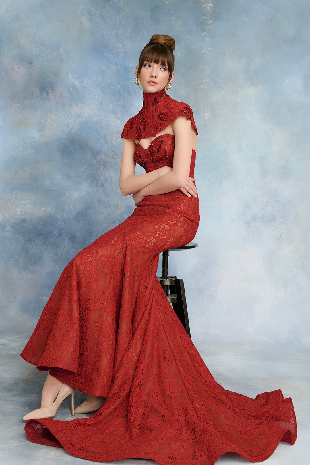 Corseted Bodice with Beaded Fringe Dress