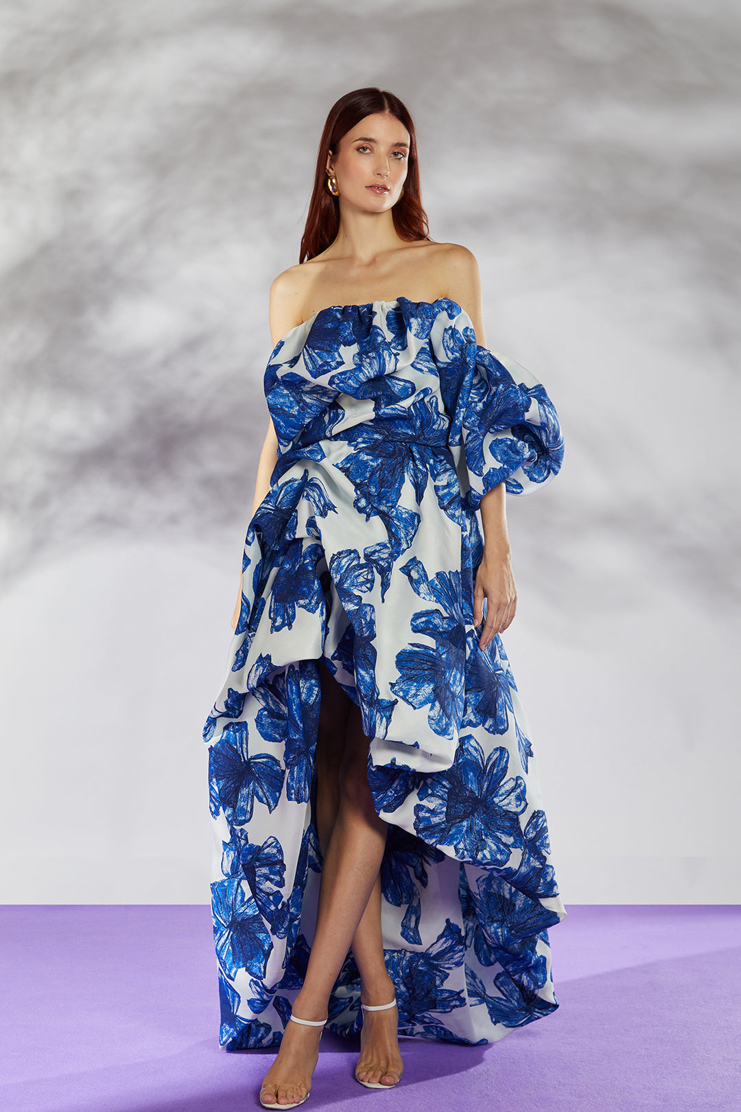 off shoulder floral high low dress Floral Off Shoulder High Low Dress: Belted Flowy Outfit Great Expectation