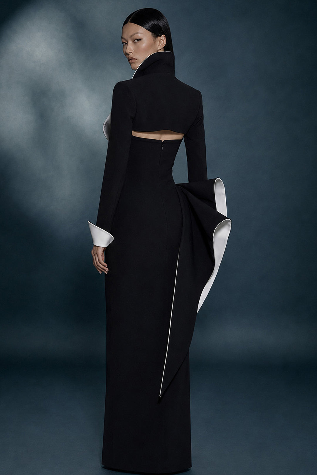 Structured Crepe Column Dress