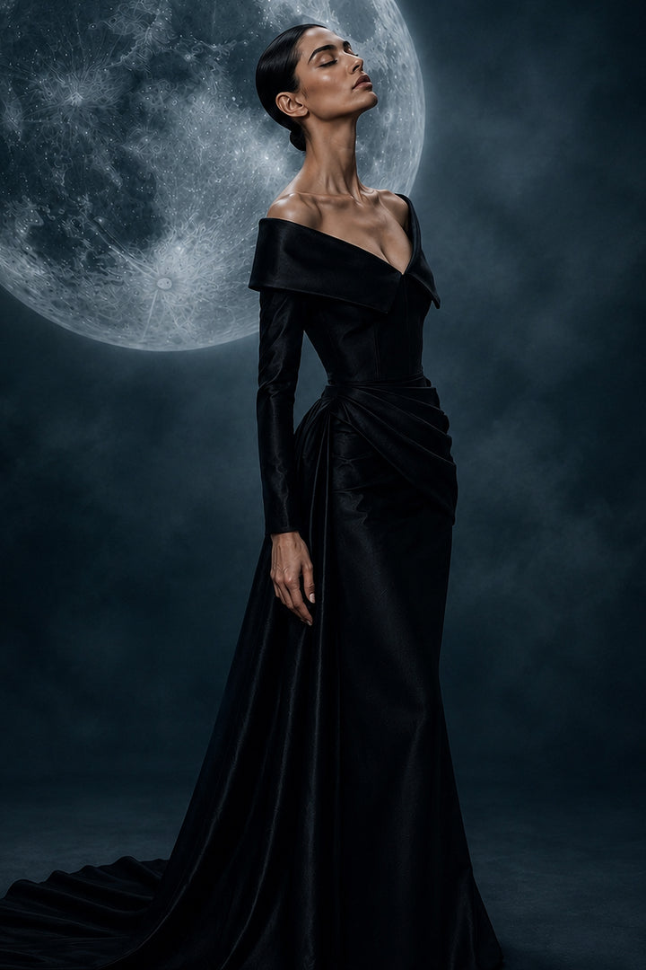 Off-Shoulder Corset Top with Long Fitted Sleeves