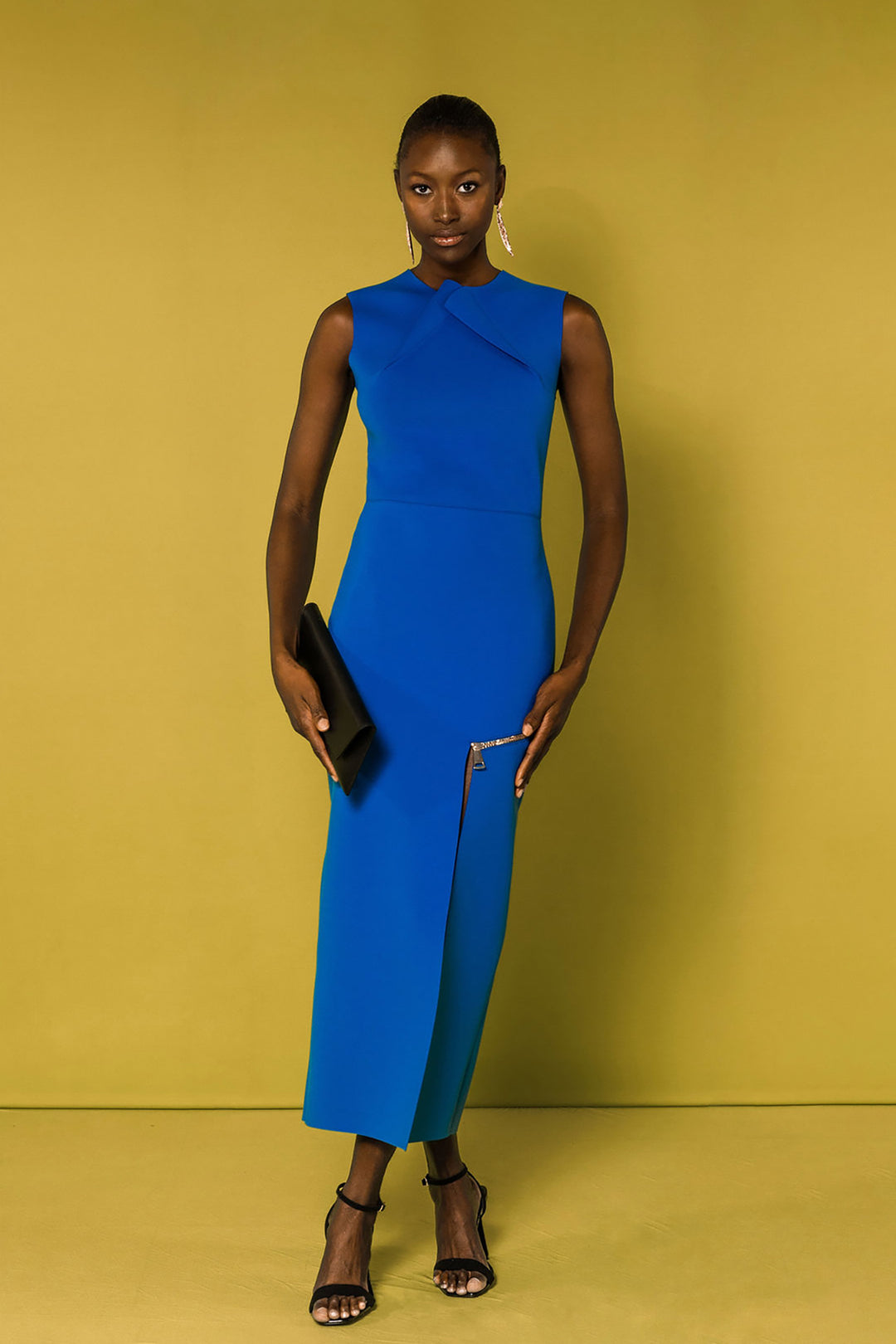 Sleeveless Fitted Column Midi Dress Blue / US 20 Sleeveless Fitted Column Midi Dress Blue / US 20