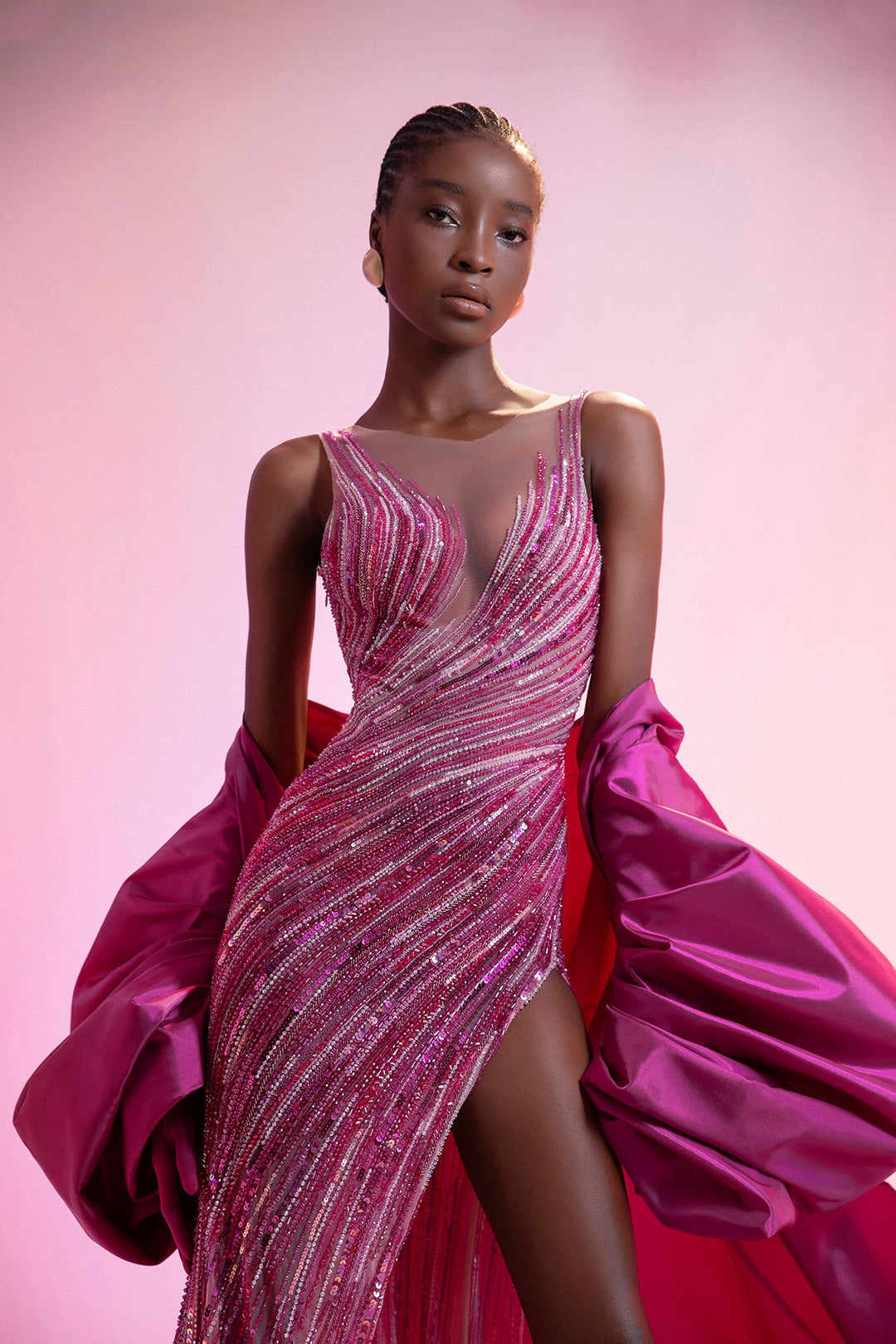 Rose Beaded Gown with Gloves M.R DESIGN Rose Beaded Gown with Gloves M.R DESIGN