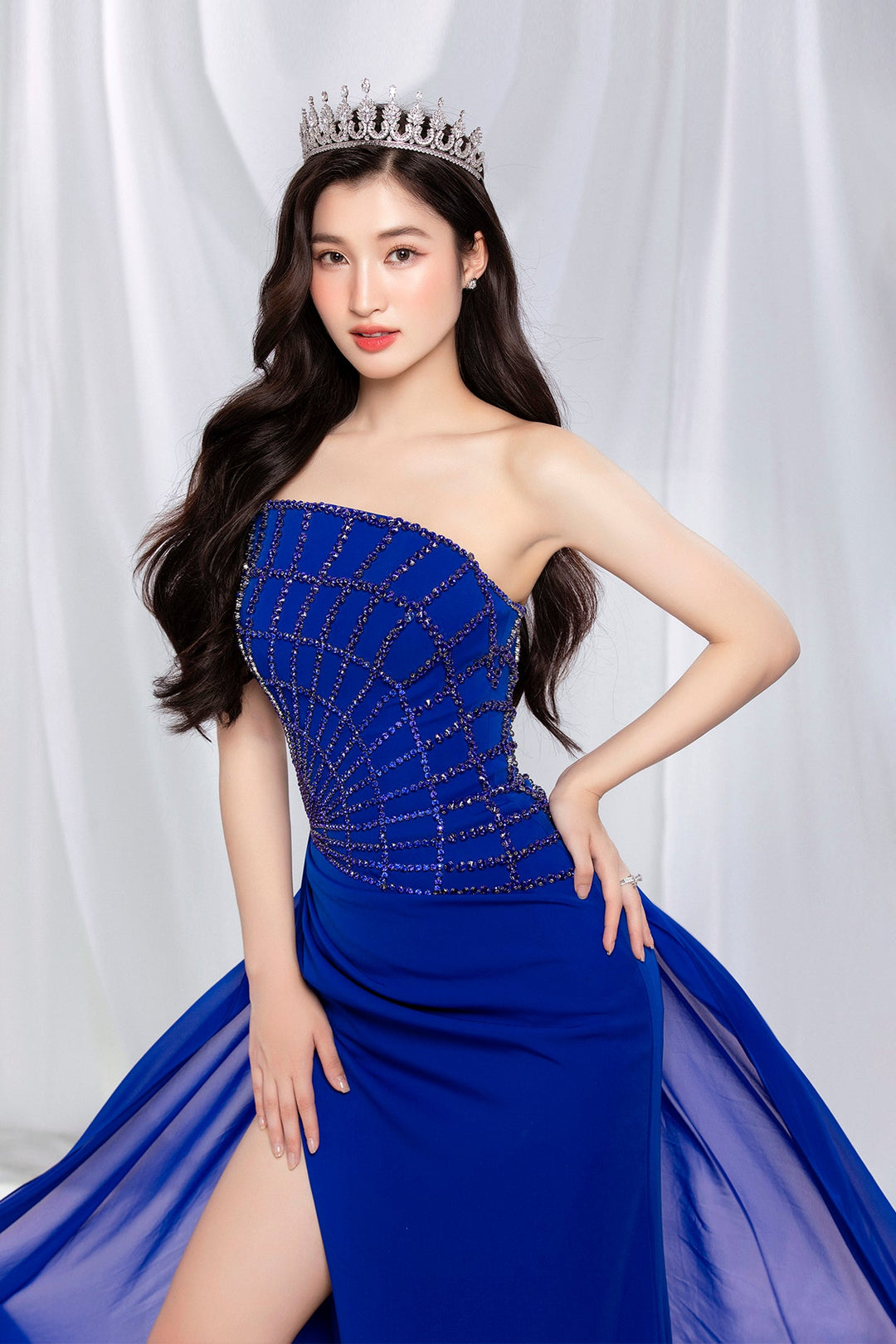 Strapless Gown with Beaded Bodice M.R DESIGN Strapless Gown with Beaded Bodice M.R DESIGN