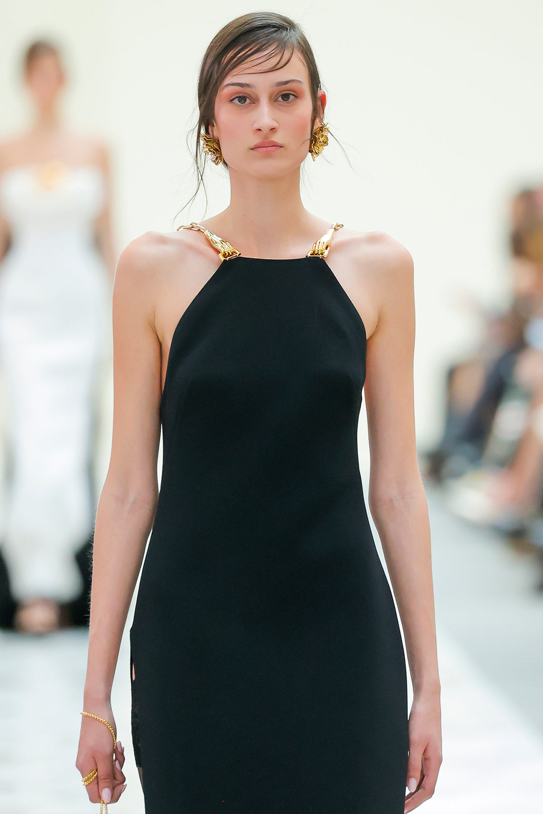Crepe Column Dress with Asymmetric Strap
