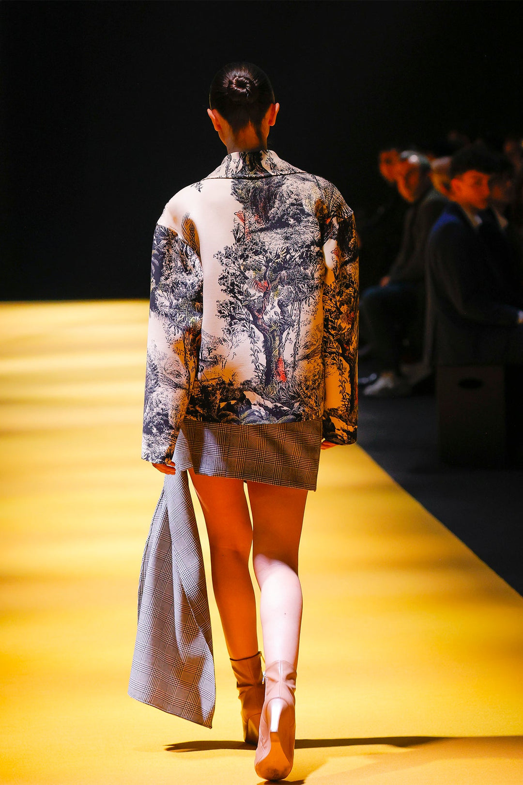 Printed Oversized Jacket with Top and Skirt