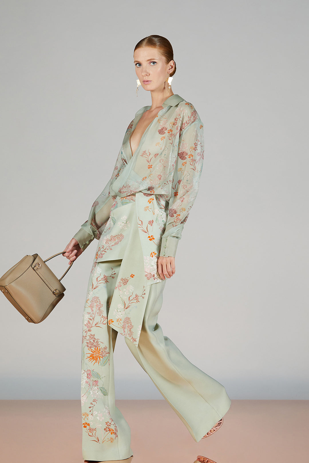 Top And Pants with V-Neckline