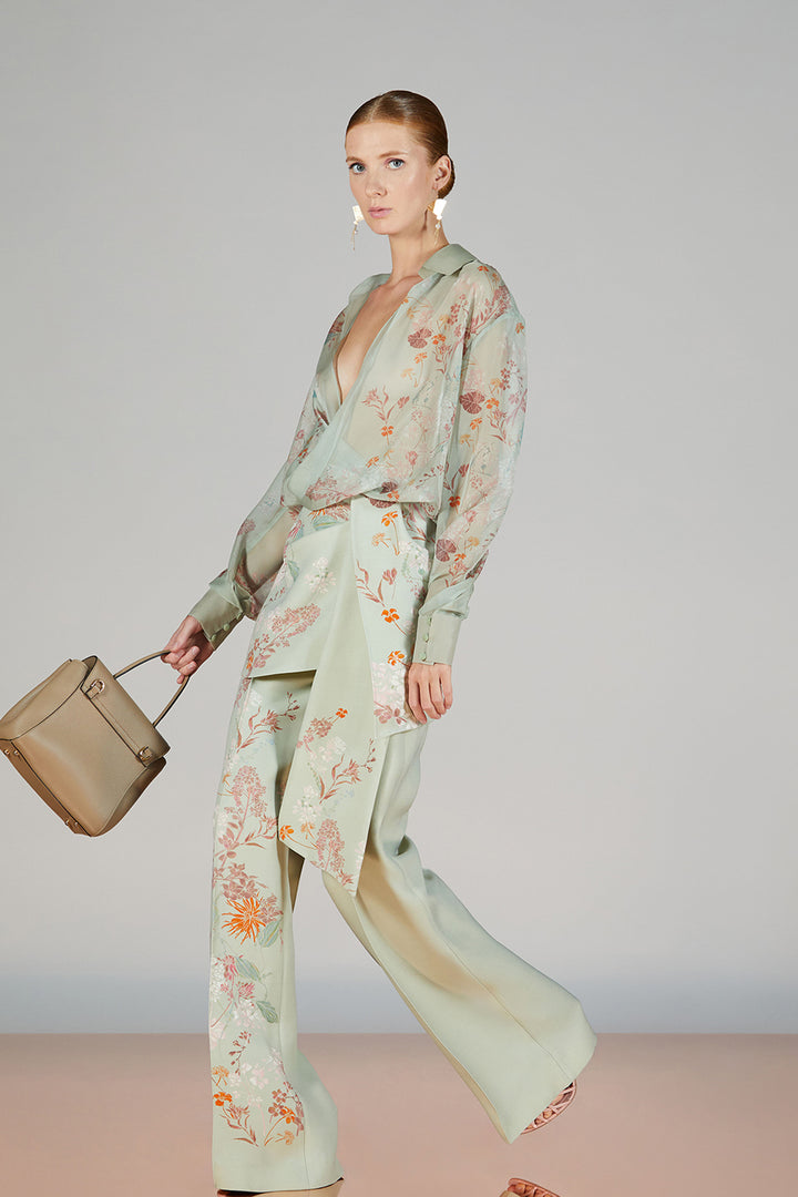 Top And Pants with V-Neckline