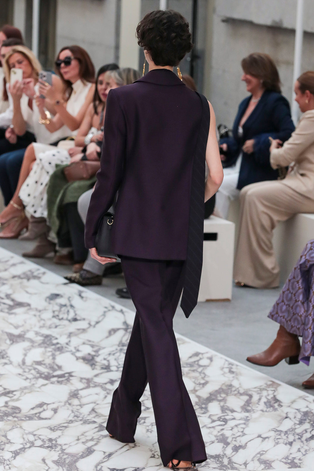 Long Jacket and Trousers Ensemble with Belt Detail