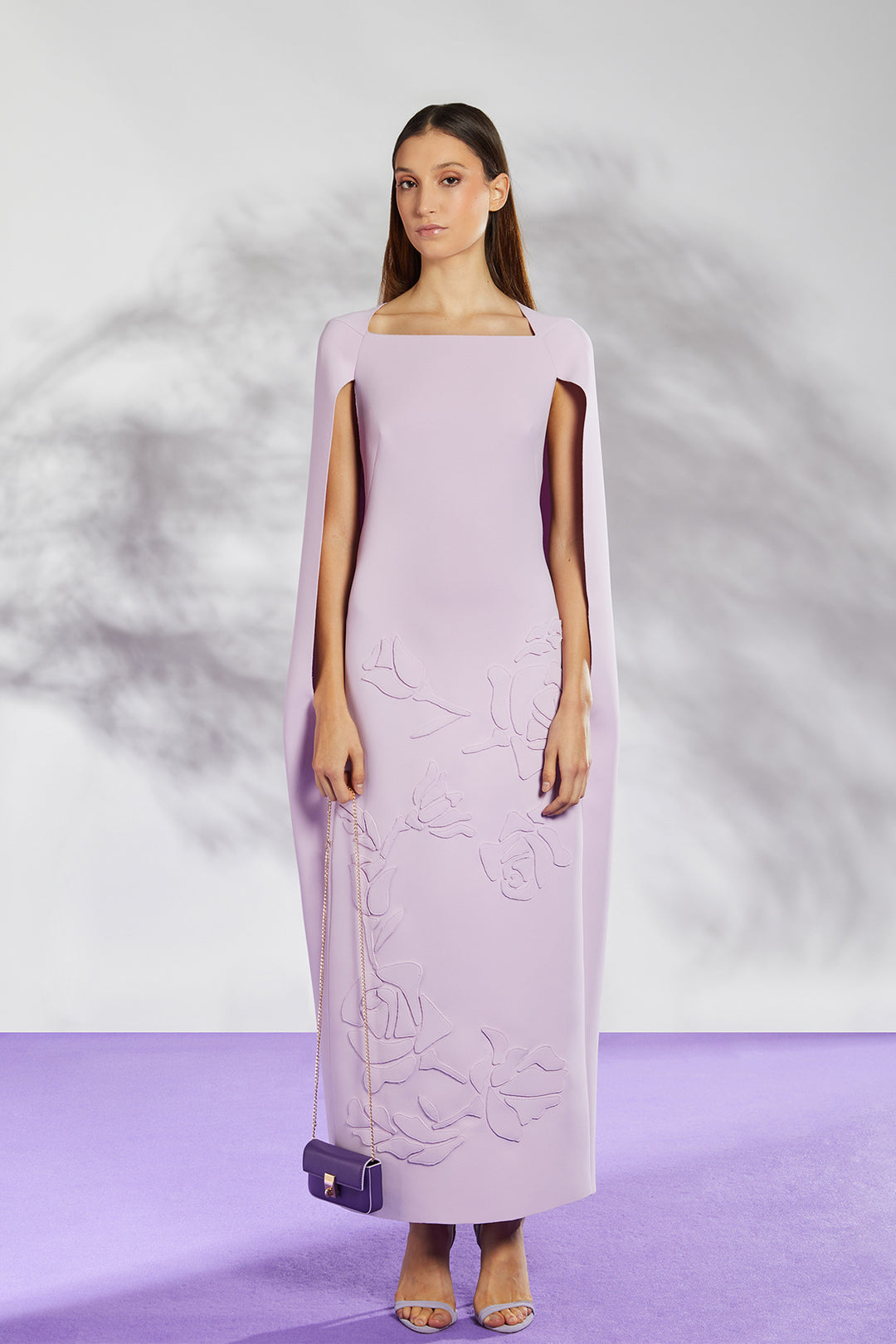 Cape-Style Long Sleeve Midi Dress with Closed Neckline M.R DESIGN Cape-Style Long Sleeve Midi Dress with Closed Neckline M.R DESIGN