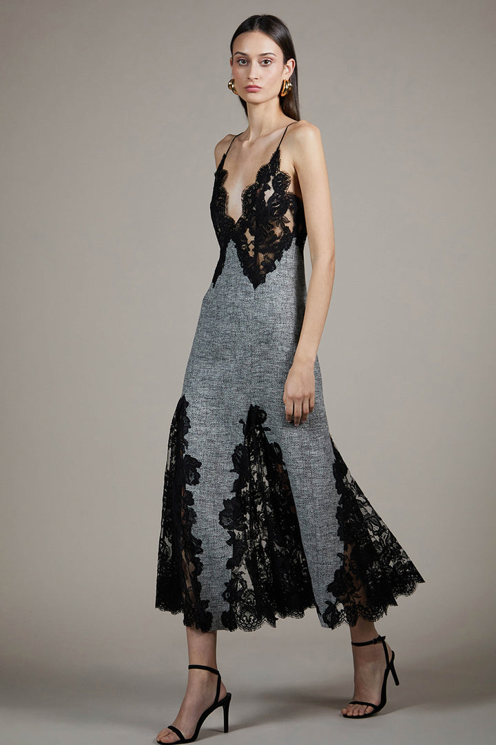 Spaghetti Strap A-Line Midi Dress