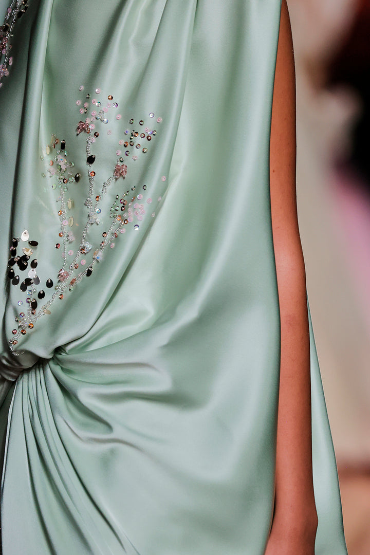 One-Sleeve Loose Column Dress