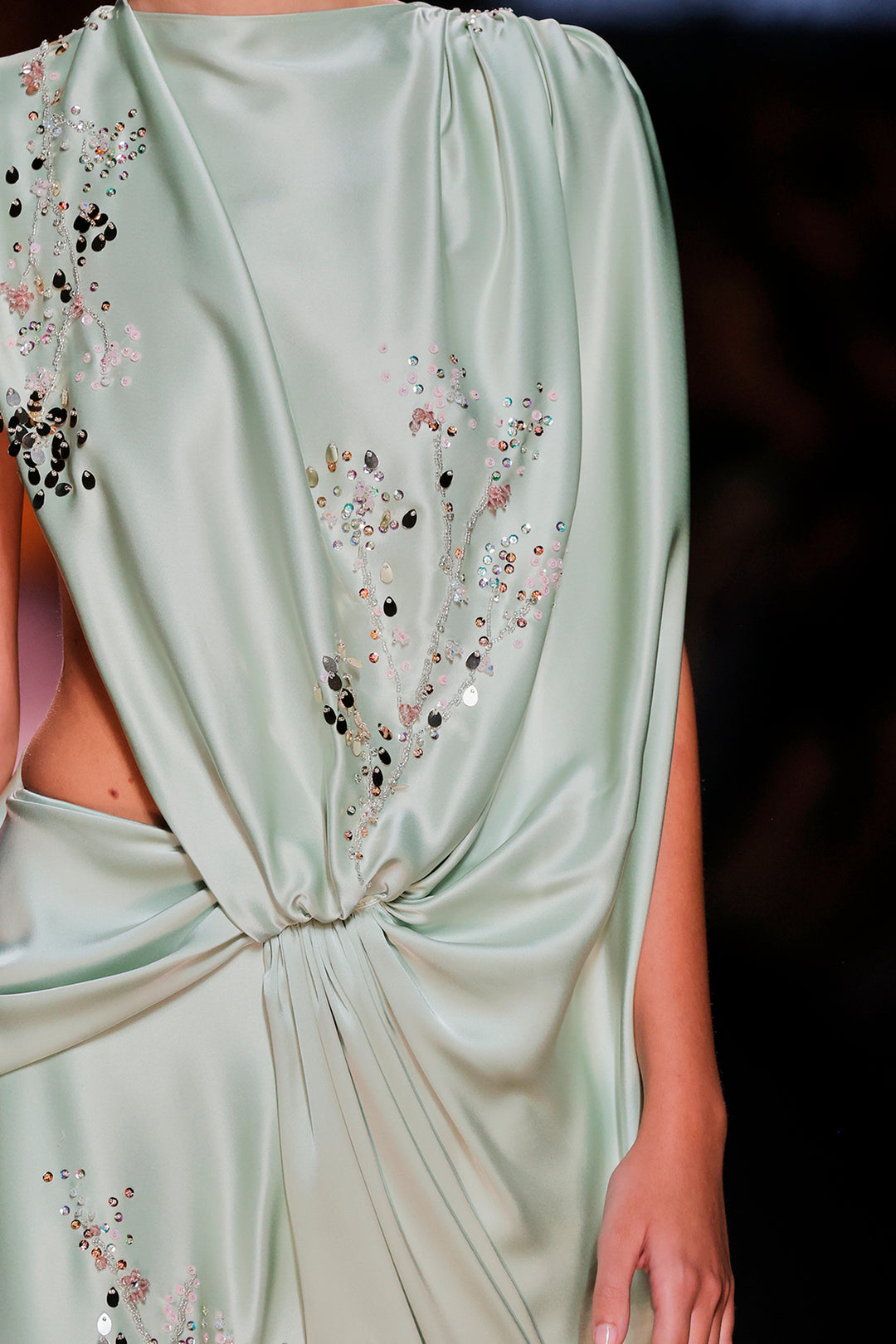 loose silk dress with sleeves Silk Satin Polo Dress