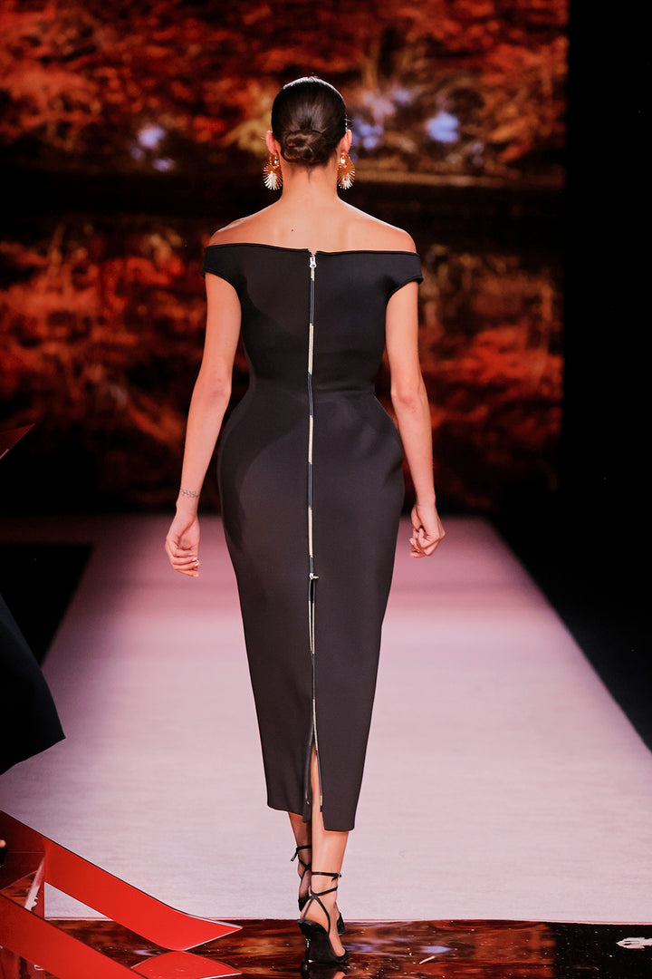 Off-The-Shoulder Neckline Column Dress