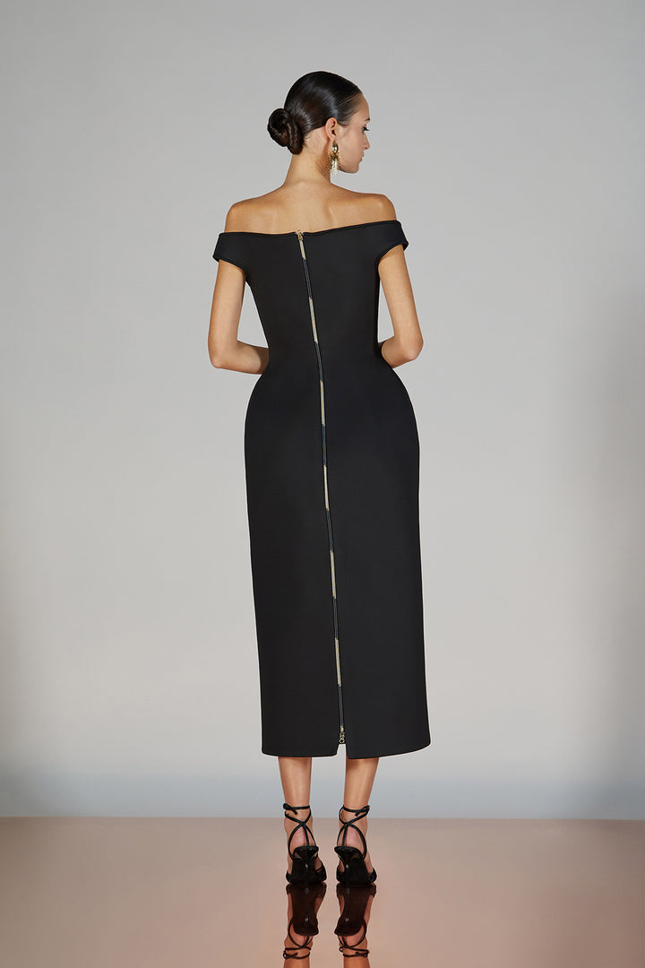 Off-The-Shoulder Neckline Column Dress