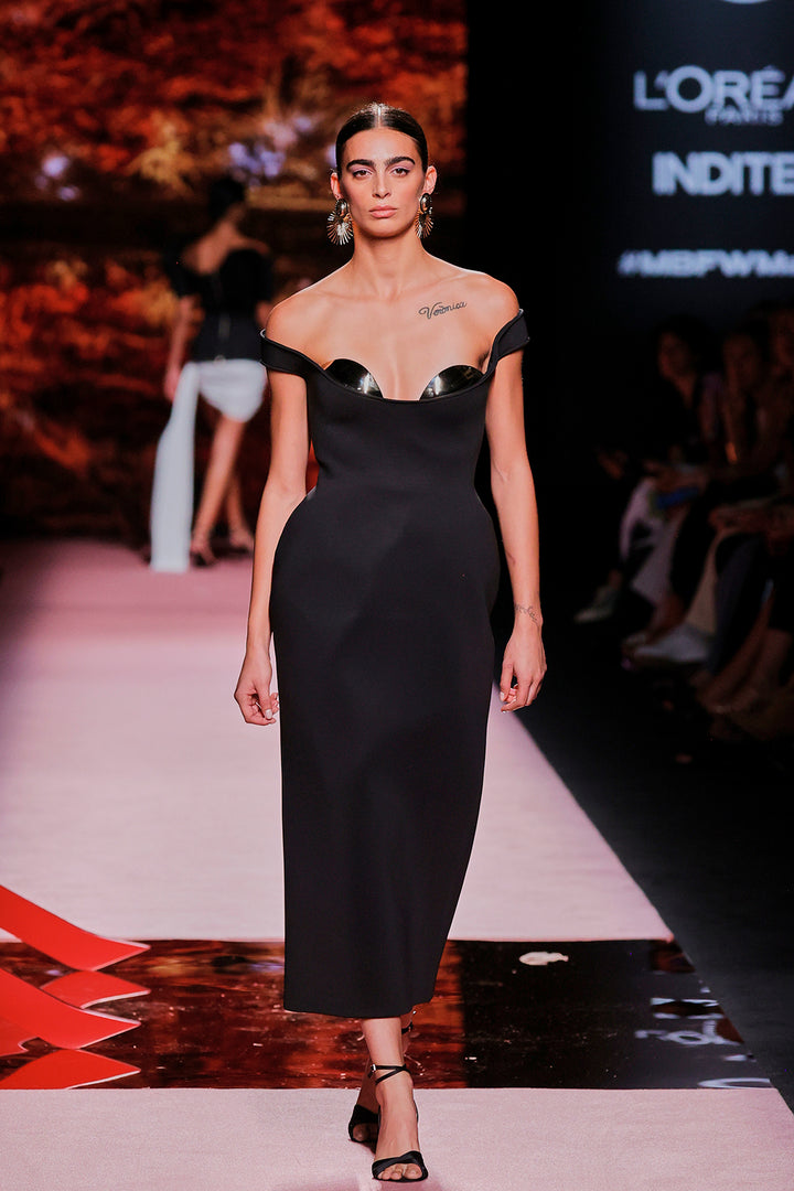 Off-The-Shoulder Neckline Column Dress