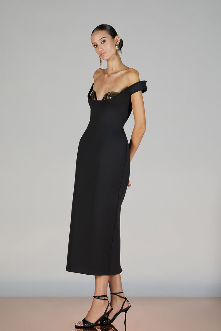 Off-The-Shoulder Neckline Column Dress