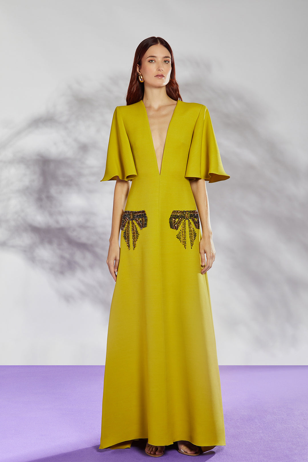 Plunging Neckline A-Line Dress with Embroidered Details M.R DESIGN Plunging Neckline A-Line Dress with Embroidered Details M.R DESIGN