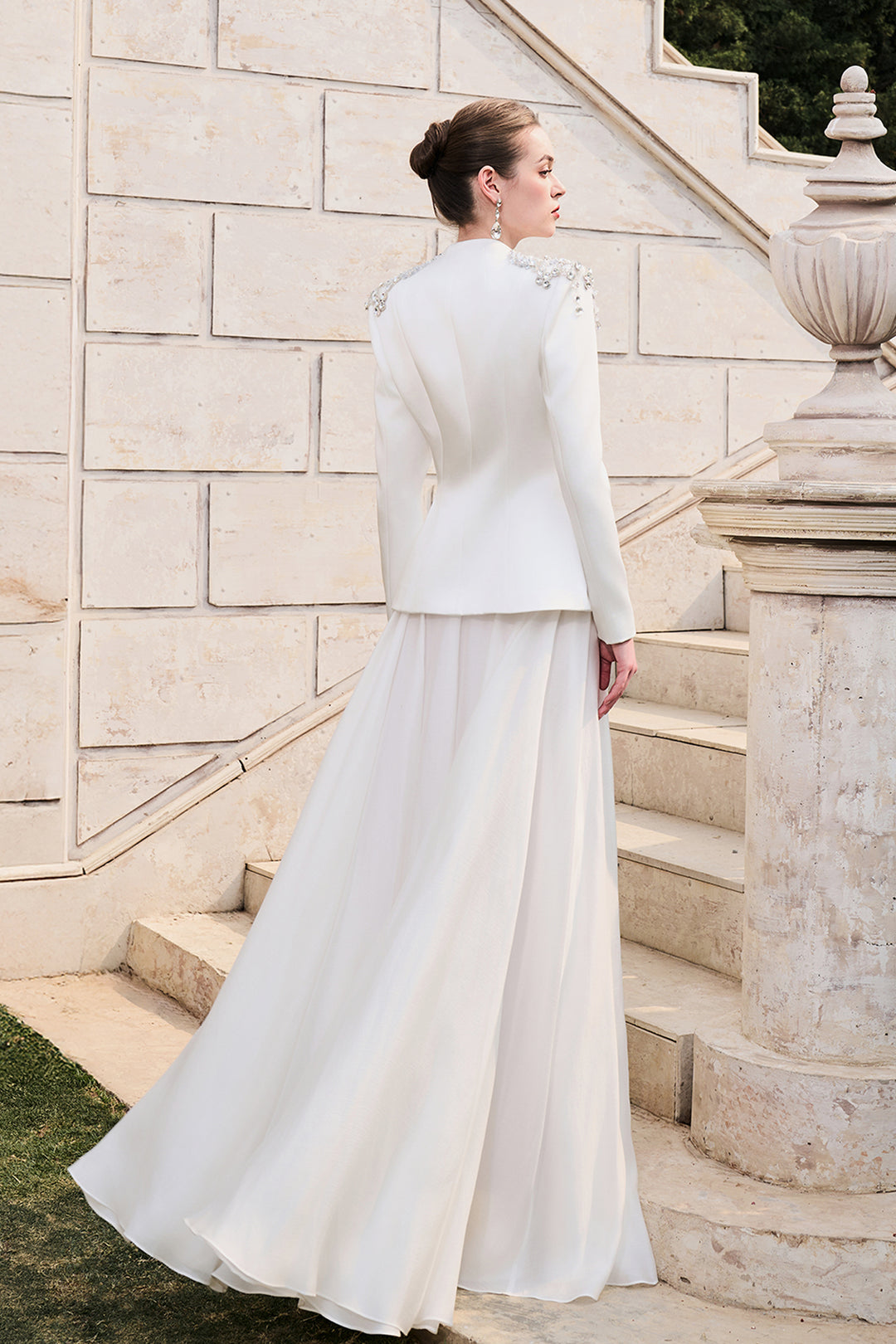 Stylized Shoulder Blazer With A-Line Silhouette