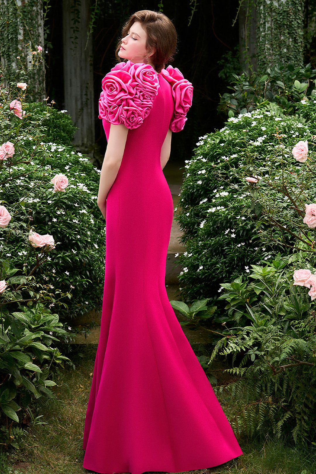Draped Cover Shoulders with Mermaid Dress