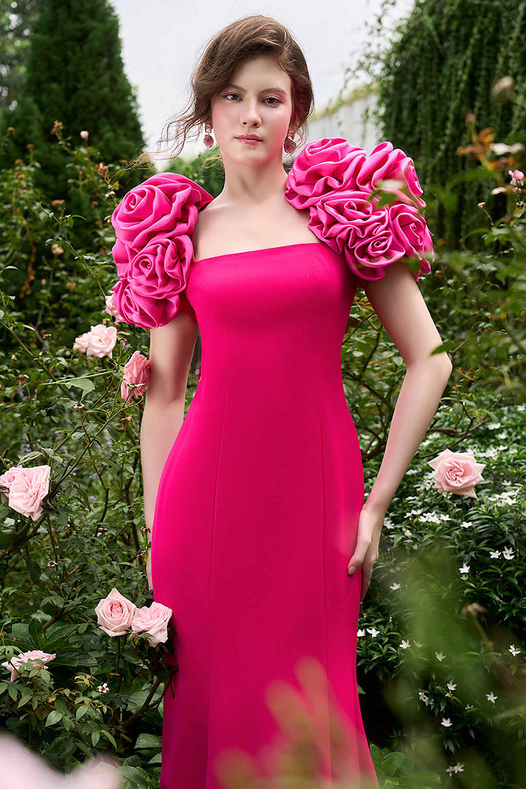 Draped Cover Shoulders with Mermaid Dress