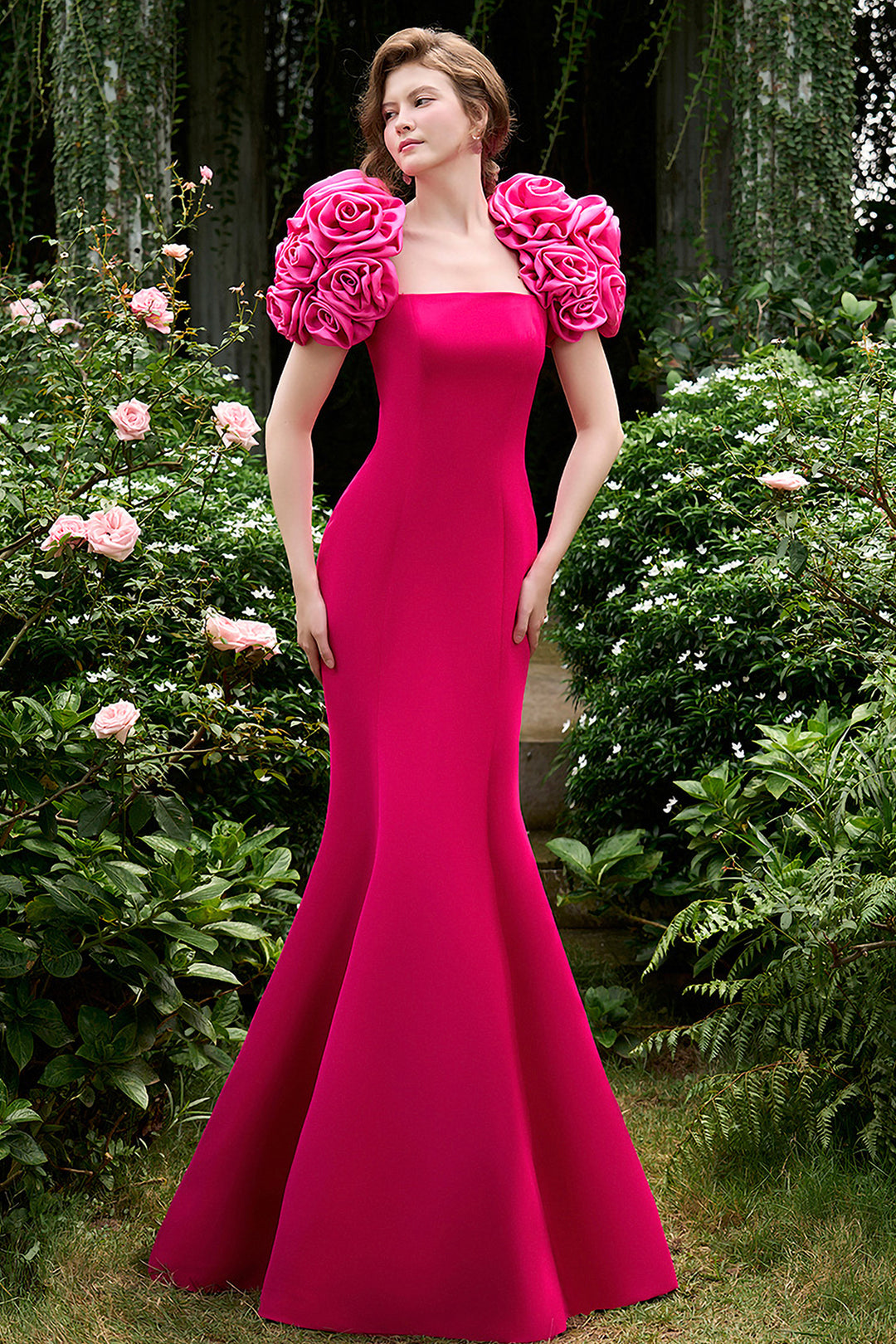 Draped Cover Shoulders with Mermaid Dress