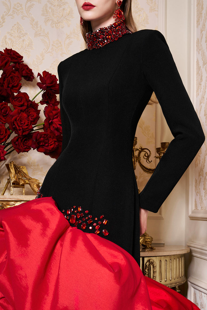 Embellished Sculptural Dress